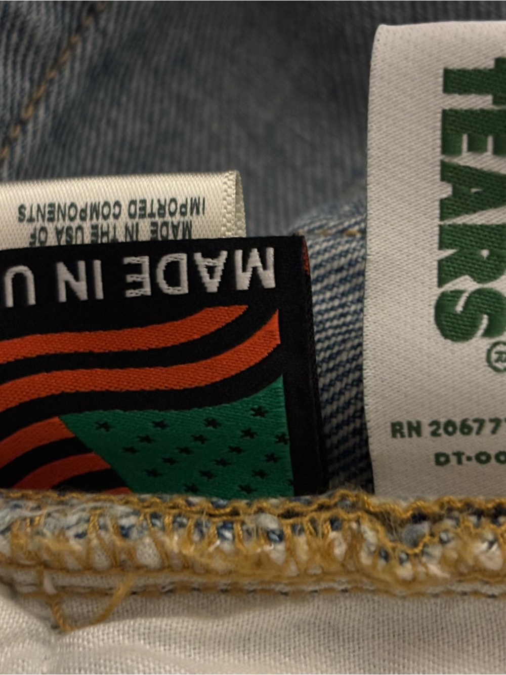DENIM TEARS JEAN SHORTS MENS 100% AUTHENTIC. - Picture 16 of 16